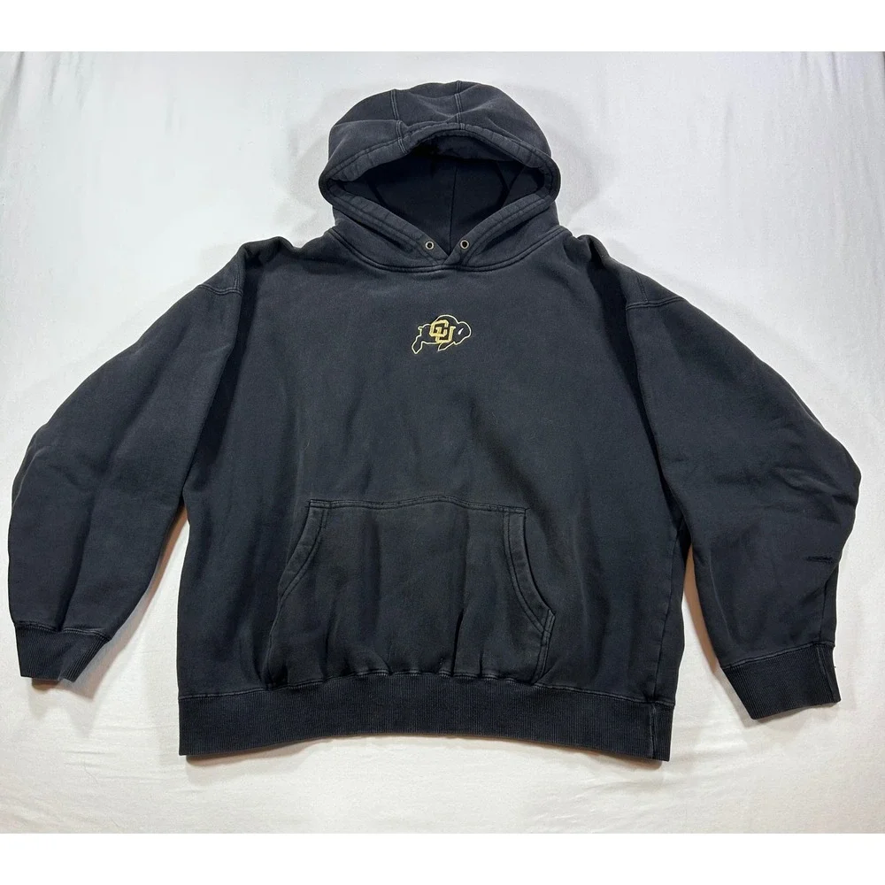 CH Apparel Colorado Buffaloes Hoodie Mens XL Faded Black Embroidered CU Logo